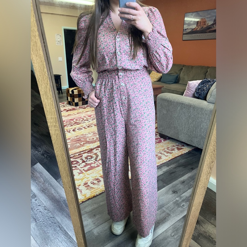 FRNCH Jane Floral Puff Sleeve Jumpsuit